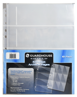 Guardhouse Shield 4 Pocket Archival (10 pack) Polypropylene Pages