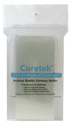 Coretek Modern Currency Sleeve 6 1/2 x 3  - 50 pack