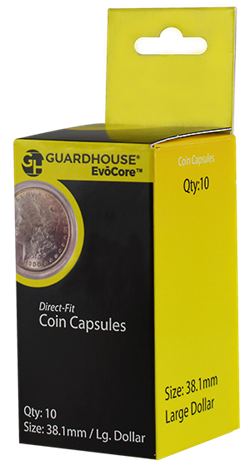 Large Dollar (38.1mm) Direct-Fit Coin Capsules - 10 Pack