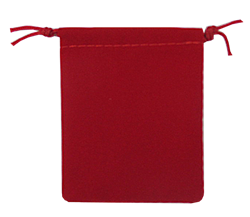 Velour Drawstring Pouch - 2.75x3.25 Red