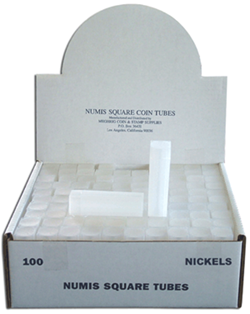 Numis Square Coin Tube - Nickel - 100/box