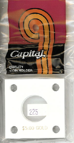 Capital Plastics 144 Coin Holder - $5 Gold (22.5mm/1839-1840)