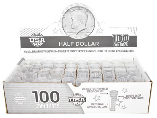 Round Coin Tube-Half-Dollar, 100/bx