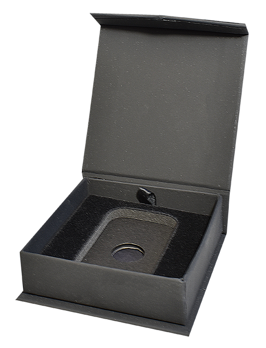 Folding Coin Capsule Box with Magnetic Lid and Stand Insert - 1oz Bar Capsule