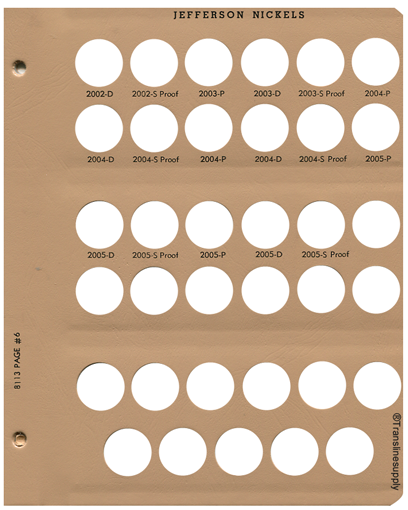 Jefferson Nickels with proof 1938-2011