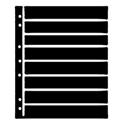 Hagner Stock Sheets 8 Row Black One Sided