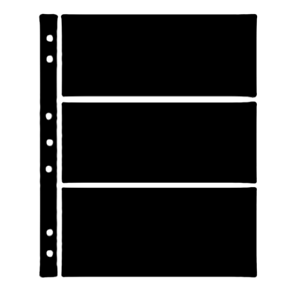 Hagner Stock Sheets 3 Row Black One Sided