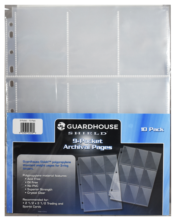 Guardhouse Shield 9 Pocket Archival (10 pack) Polypropylene Pages