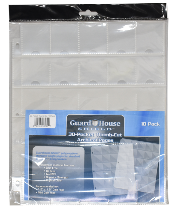 Guardhouse Shield Thumb Cut 30 Pocket (10 pack) Polypropylene Pages