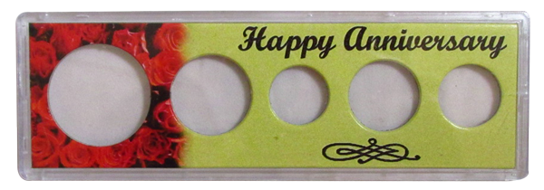 Sold Individual Happy Anniversary 2 x 6 Snap-Tite, Cent - Half Dollar