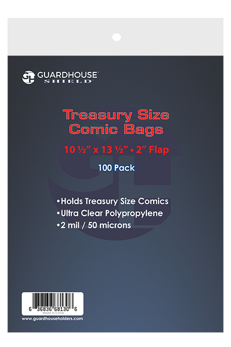 Shield Bag for Treasury Comics - 10 1/2 x 13 1/2 + 2 inch flap