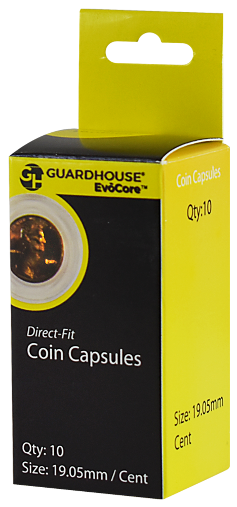 Cent (19mm) Direct-Fit Coin Capsules - 10 Pack