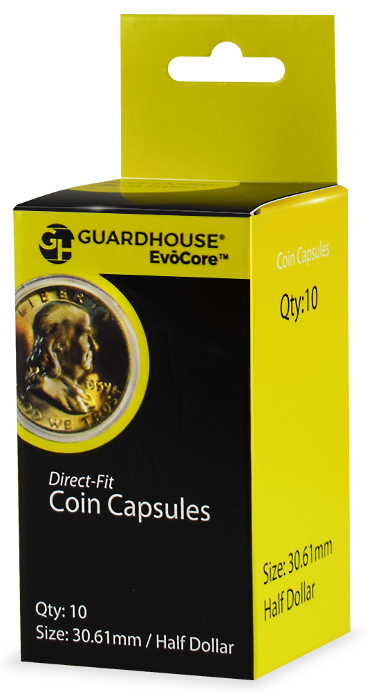 Half Dollar (30.6mm) Direct-Fit Coin Capsules - 10 Pack