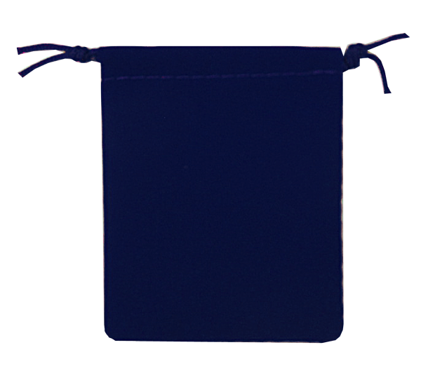 Velour Drawstring Pouch - 2.75x3.25 Navy Blue