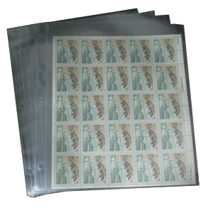 1 Pocket Mint Sheet Archival Polyproplyene Pages, Clear