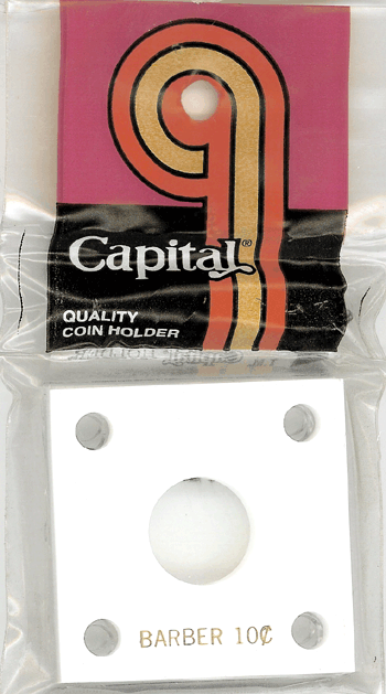 Capital Plastics 144 Coin Holder - Barber Dime