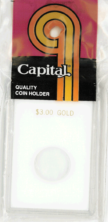 Capital Plastics Caps Coin Holder - $3 Gold