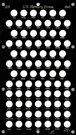 U.S. Mercury Dimes 1916-1945s Micro S